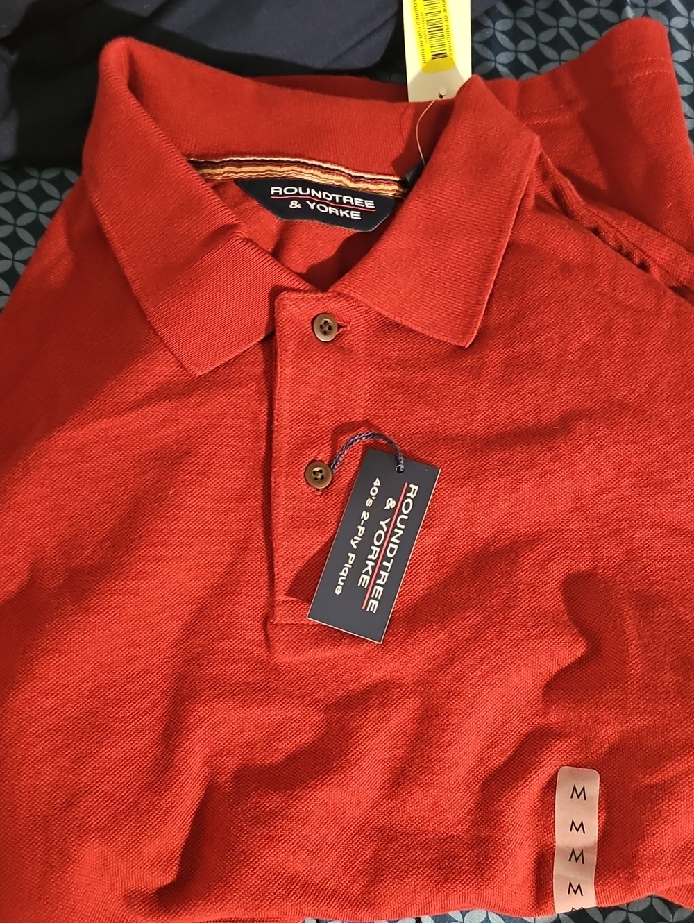 Roundtree & Yorke Men's Long Sleeve Red Polo Shirt